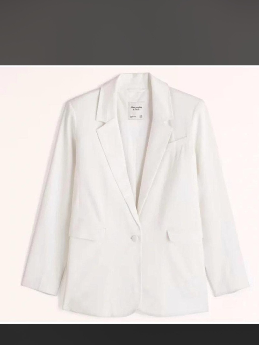 Abercrombie & Fitch White Women's Single-Button Blazer
